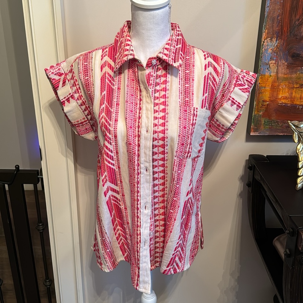 Meghan Fabulous ASTRA REEF GODDESS EMBROIDERED BLOUSE Size S. Never been worn!